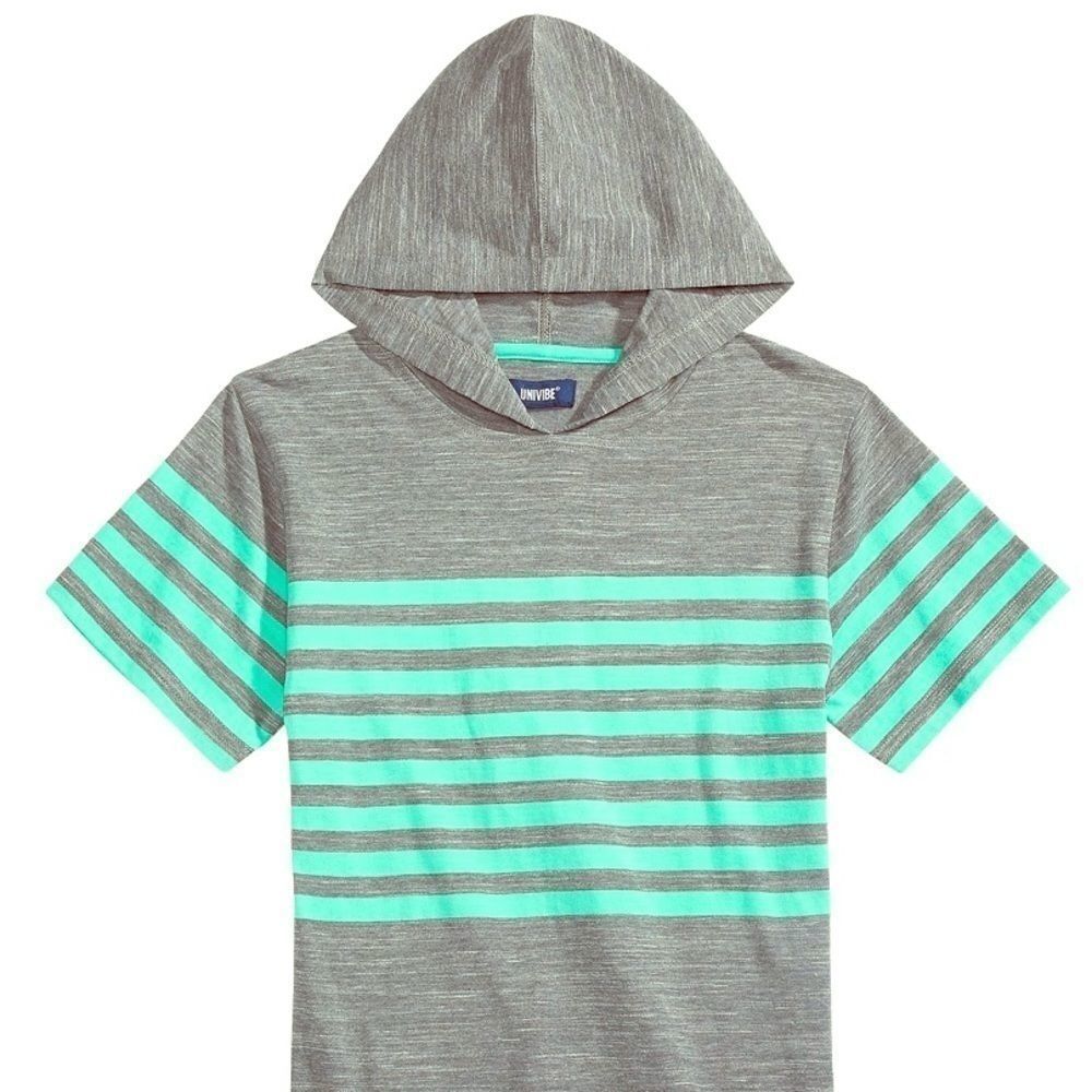 🛍Univibe Big Boys hooded T Shirt Short Sleeve Size: Medium. multicolor